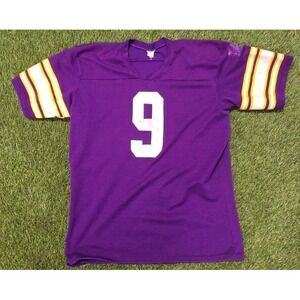 VTG 70s Minnesota Vikings NFL Jersey #9 Tommy Kramer XL 46-48 Screen Print Rare